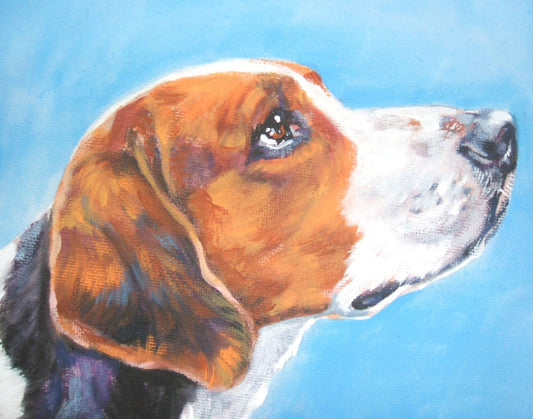 American Foxhound portrait CANVAS print of LA Shepard painting 11x14 dog art