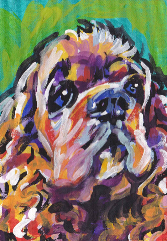 COCKER SPANIEL dog portrait art PRINT pop art 8.5x11"