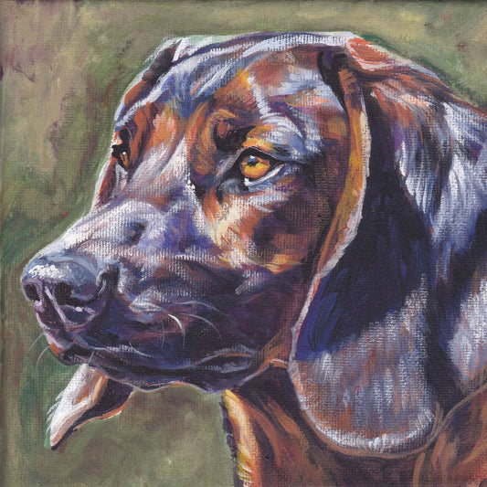 Bavarian Mountain Dog art portrait CANVAS print of LA Shepard painting 8x8