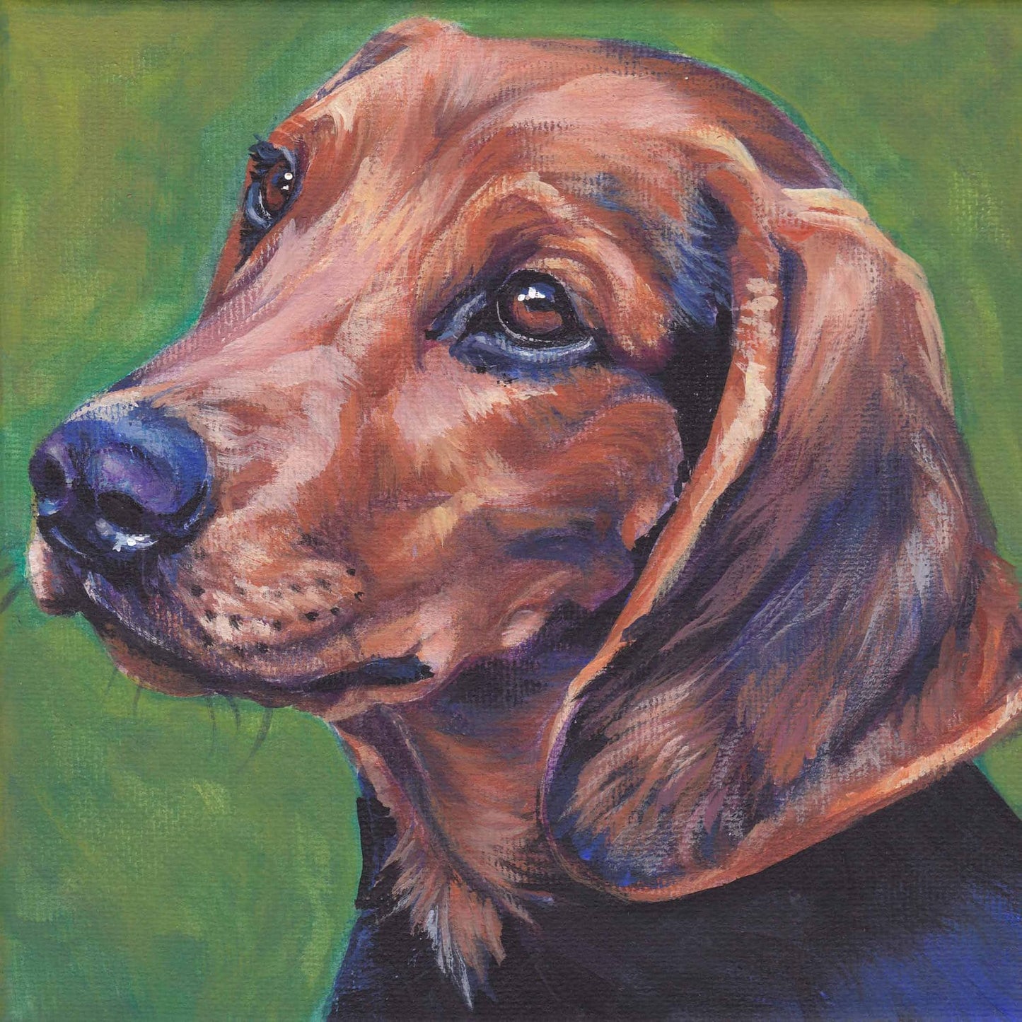 Schillerstovare Dog art print CANVAS print of LA Shepard painting 8x8
