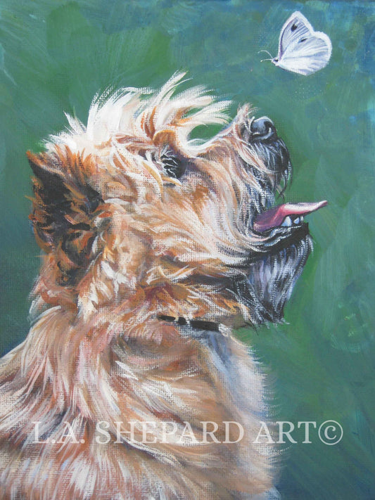CAIRN TERRIER dog art portrait PRINT of LAShepard painting 12x16"