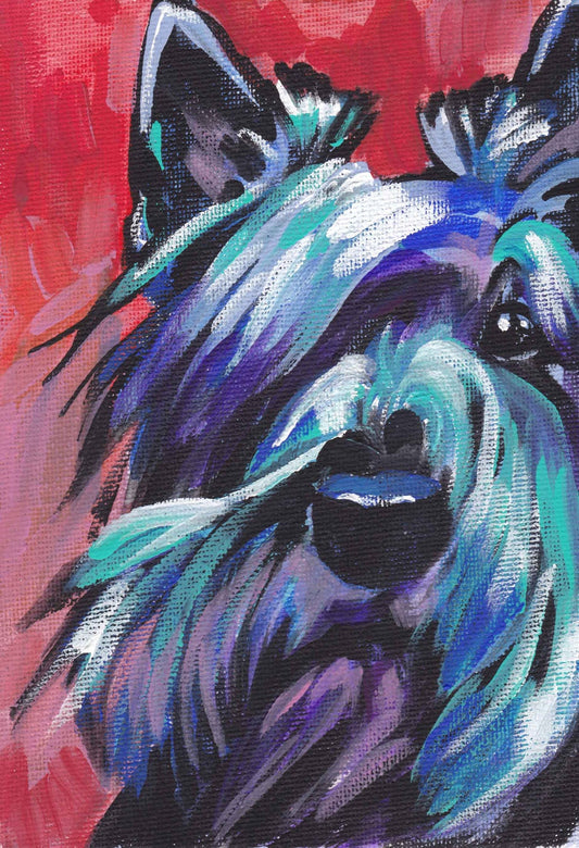 Scottish Terrier Scottie art print pop dog art bright colors 8.5x11"