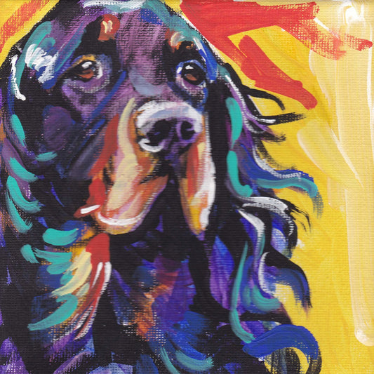 GORDON SETTER portrait Dog art PRINT pop art bright colors 12x12