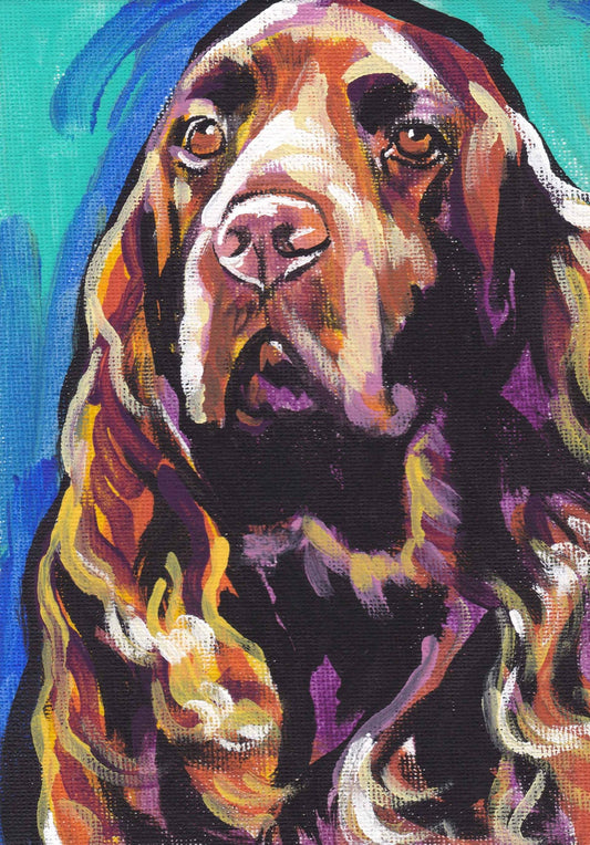 Field Spaniel art print pop dog art bright colors 8.5x11" LEA