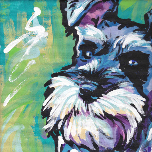 SCHNAUZER dog portrait ART PRINT modern Dog pop art 8x8
