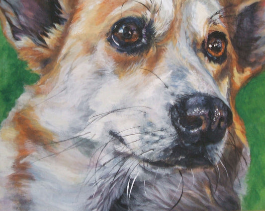 Pembroke Welsh Corgi dog art print  of LAShepard painting 8x10
