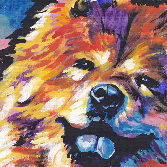 Chow Chow art print modern Dog pop art bright colors 12x12