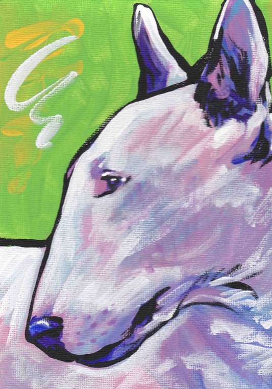 Bull Terrier art print dog pop art bright colors 8.5x11