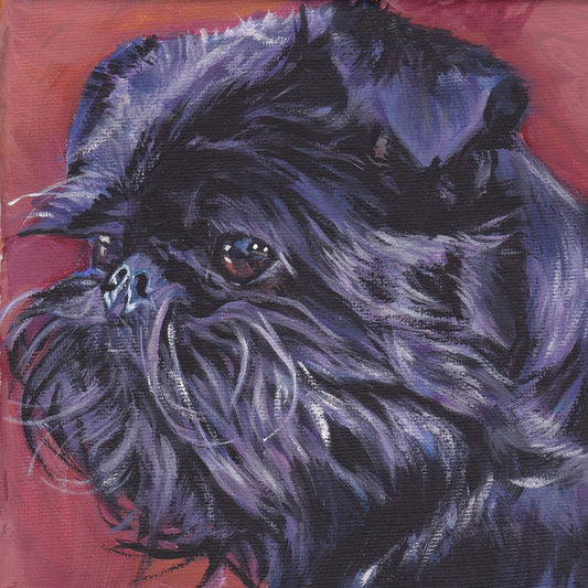 Brussels Griffon Canvas print of LA Shepard painting 12x12 dog art