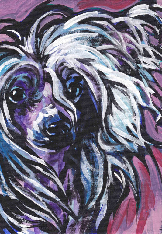 CHINESE CRESTED dog art PRINT pop art bright colors 8.5x11"