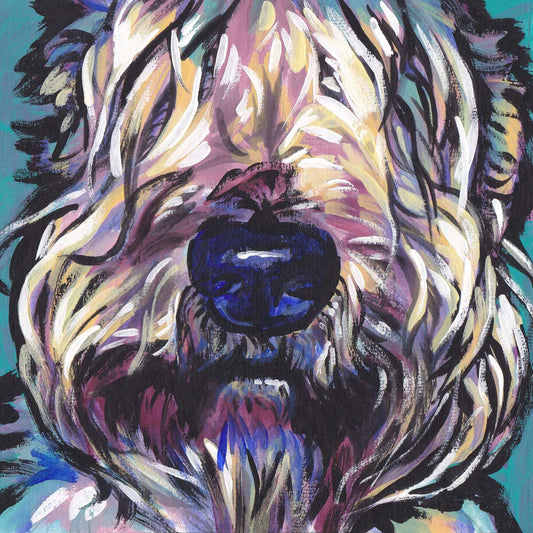 Wheaten Terrier art print pop dog art bright colorful dog portrait art 12x12