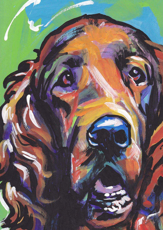 Irish Setter modern dog pop art print colorful Dog portait 13x19"