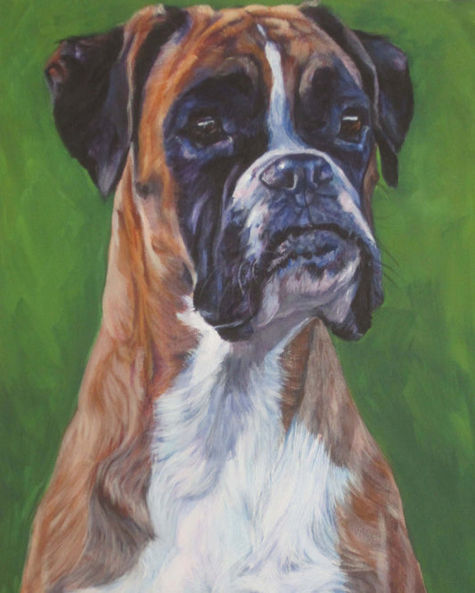 BOXER dog portrait art PRINT of LAShepard painting 8x10"