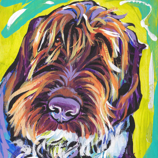 "Fun with A Spinone Italiano" Giclée Print of Original Painting by LA Shepard