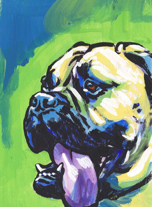 Mastiff "My Neon Mastiff" Giclée Print of Original Painting by LEA
