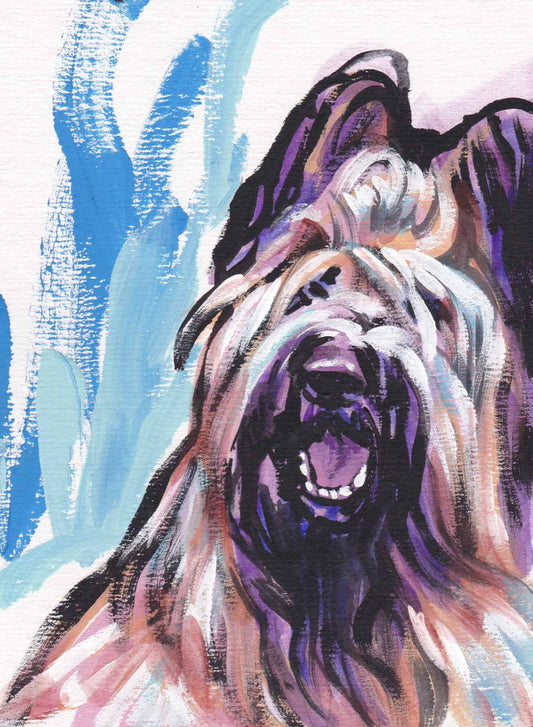 Briard portrait art print of modern pop art Dog painting bright colors 8.5x11 giclee print