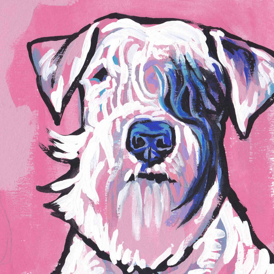 Sealyham Terrier portrait giclee art print of pop dog art dog painting bright colors 12x12