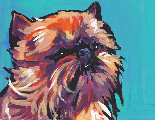 Brussels griffon portrait  print of pop dog art painting bright colors 8.5x11" giclee print