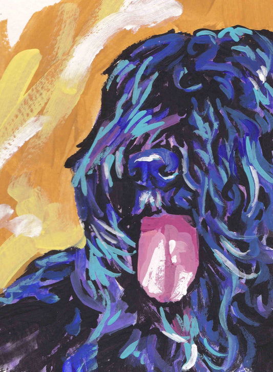 Bouvier Des Flandres art print of pop art dog painting 13x19"