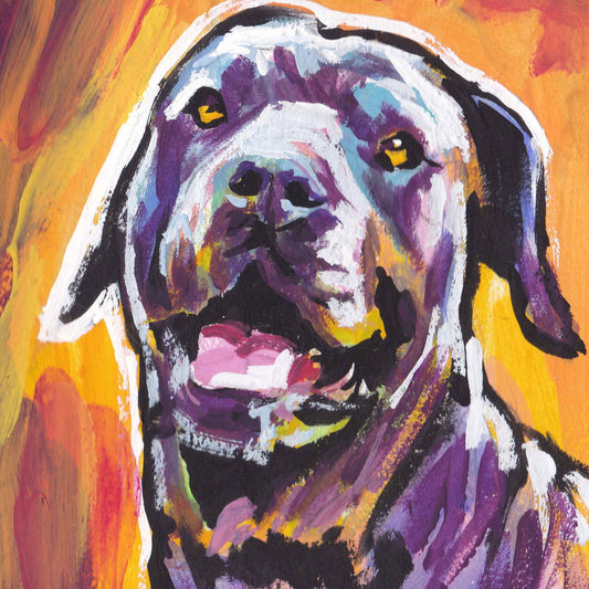 Cane Corso portrait art print of pop dog painting bright colors 12x12