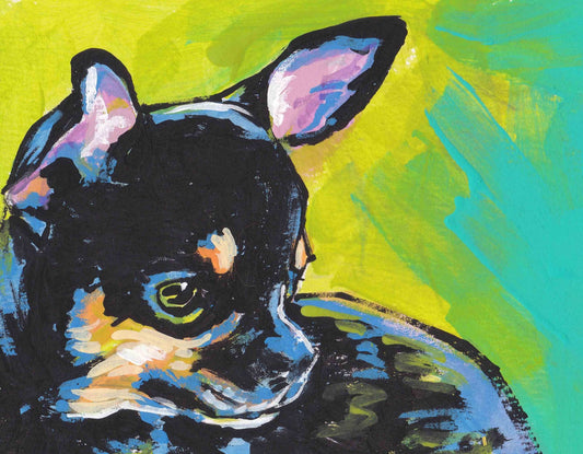 black and tan CHIHUAHUA modern Dog art PRINT pop art bright colors 8.5x11"