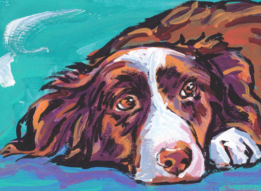 BORDER COLLIE dog portrait art PRINT of pop art painting 13x19"