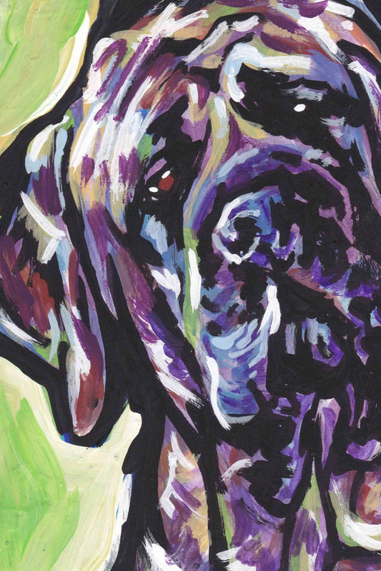 brindle English Mastiff  portrait art print modern Dog pop dog art bright colors 8.5x11