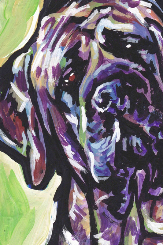 brindle English Mastiff  portrait art print modern Dog pop dog art bright colors 13x19 giclee print