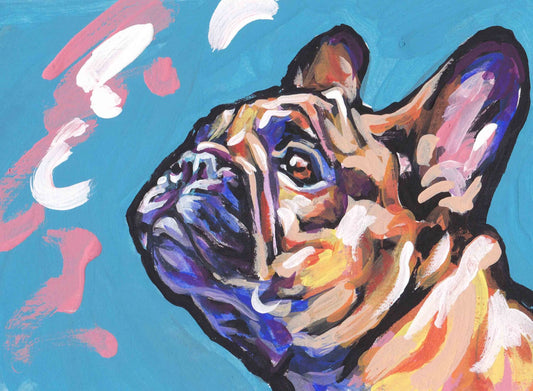 fawn FRENCH BULLDOG PRINT  of pop art painting 8.5x11