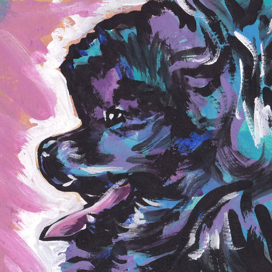 black POMERANIAN dog art PRINT pop art bright colors 12x12