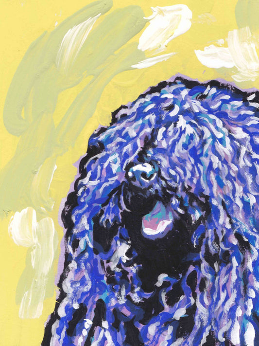 Puli dog art print of pop art dog painting by LEA bright colors 13x19"