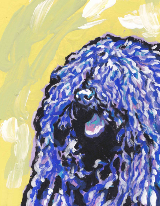 Puli dog art print of pop art dog painting by LEA bright colors 8.5x11"