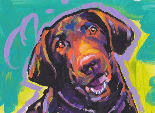 Chesapeake Bay Retriever portrait art print modern Dog pop bright colors 13x19 giclee print