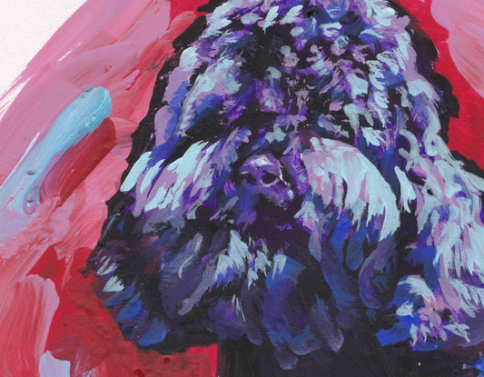 Barbet  Dog art print of modern  pop art painting 8.5x11" LEA