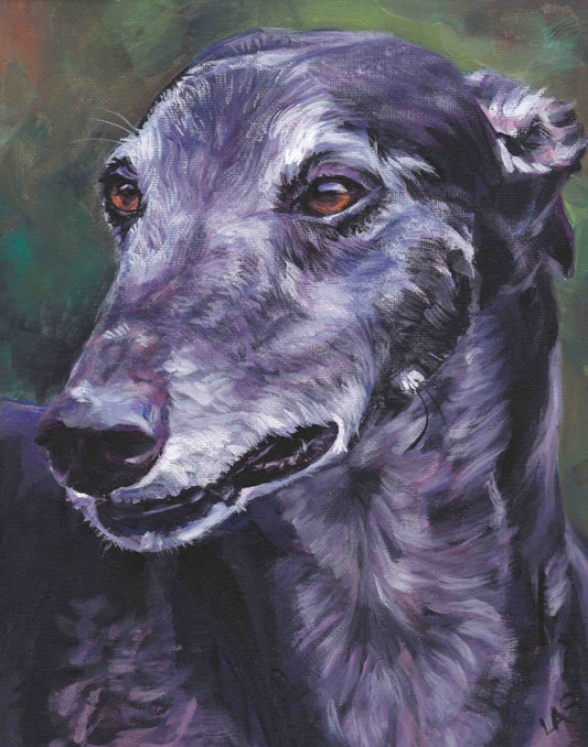 Greyhound dog portrait art print of LA Shepard painting 8x10