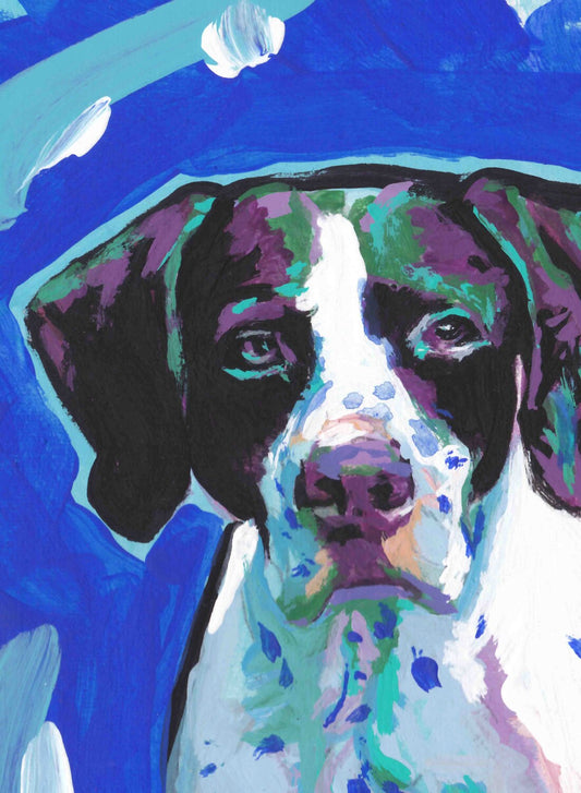 ENGLISH POINTER dog portrait PRINT of colorful pop art painting 13x19
