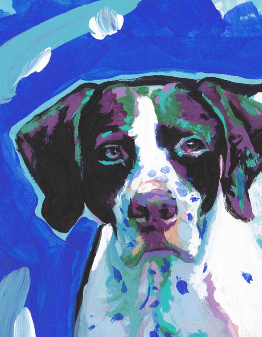 ENGLISH POINTER dog portrait PRINT of pop art painting 8.5x11