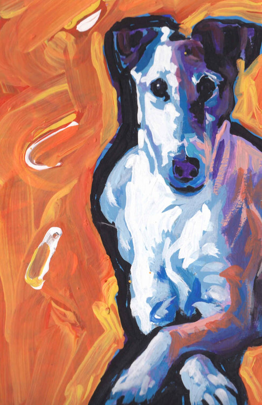 Smooth Fox Terrier art print of modern Dog pop art painting bright colors 11x17