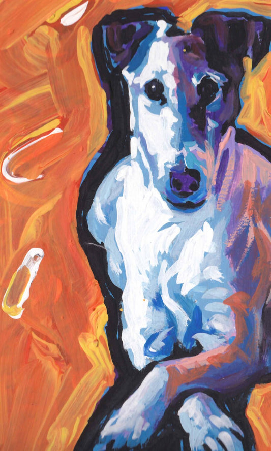Smooth Fox Terrier art print of modern Dog pop art painting bright colors 6x10