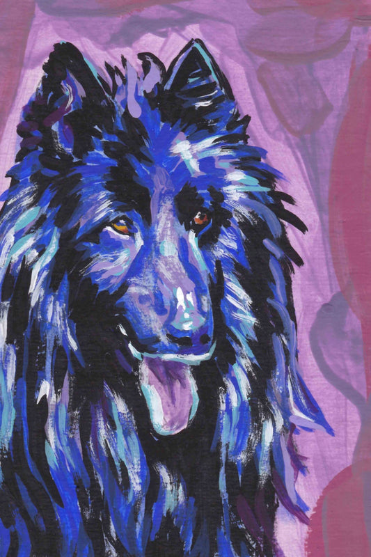 Groenendael Belgian Sheepdog portrait print of pop dog art painting bright colors 13x19" LEA