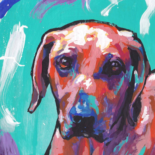 RHODESIAN RIDGEBACK modern Dog art PRINT bright pop art 12x12"