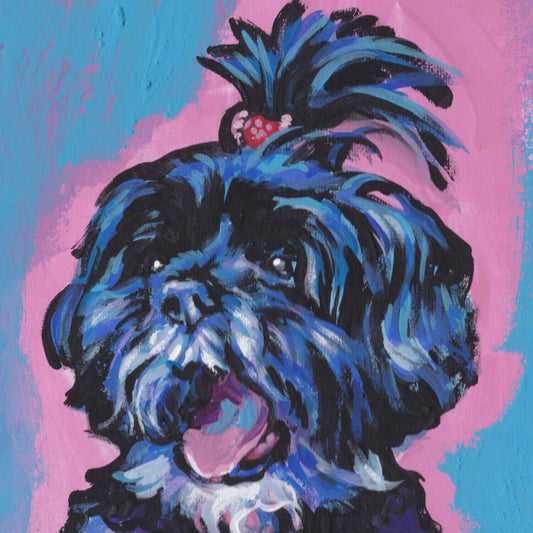 Shih Tzu dog art print of pop art painting bright colors 12x12" colorful portrait art