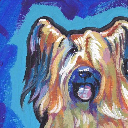 Briard portrait art print of modern pop art Dog painting bright colors 8x8