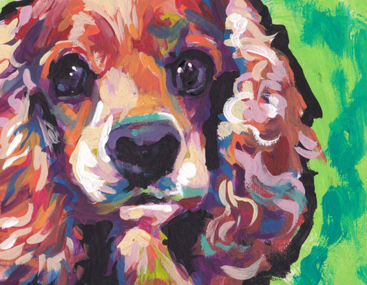 american Cocker Spaniel  portrait print of pop dog art painting 8.5x11"