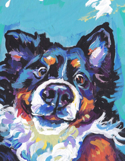 Bernese Mountain Dog portrait BERNER PRINT of modern pop art painting  8.5x11"