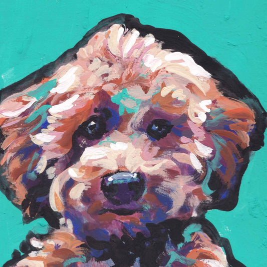 POODLE dog PORTRAIT art colorful PRINT of pop art painting 12x12